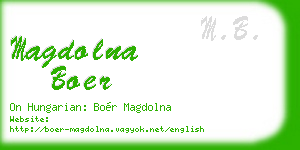magdolna boer business card